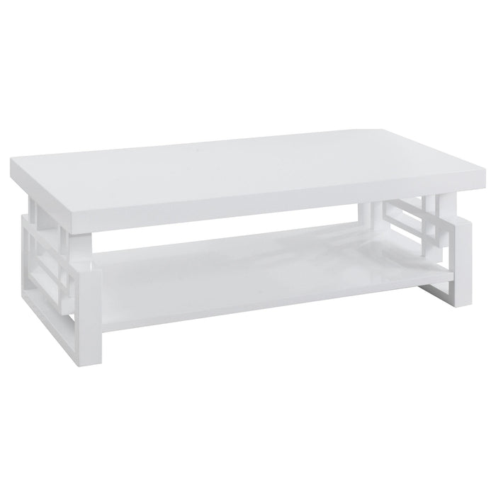 Schmitt Rectangular Coffee Table High Glossy White - Imperial Furniture (Las Vegas, NV) - Multi Location