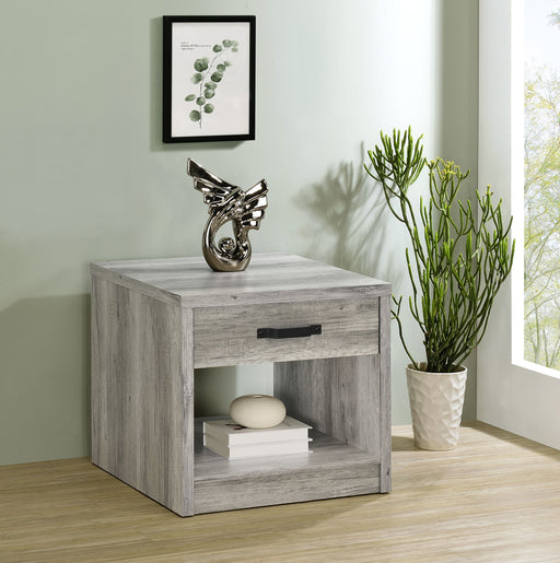 Felix 1-drawer Square Engineered Wood End Table Grey Driftwood - Imperial Furniture (Las Vegas, NV) - Multi Location