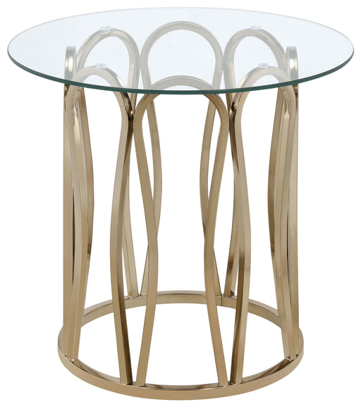 Monett Round End Table Chocolate Chrome and Clear - Imperial Furniture (Las Vegas, NV) - Multi Location