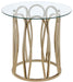 Monett Round End Table Chocolate Chrome and Clear - Imperial Furniture (Las Vegas, NV) - Multi Location