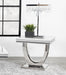 Kerwin U-base Square End Table White and Chrome - Imperial Furniture (Las Vegas, NV) - Multi Location