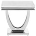 Kerwin U-base Square End Table White and Chrome - Imperial Furniture (Las Vegas, NV) - Multi Location