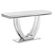 Kerwin U-base Rectangle Sofa Table White and Chrome - Imperial Furniture (Las Vegas, NV) - Multi Location