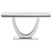 Kerwin U-base Rectangle Sofa Table White and Chrome - Imperial Furniture (Las Vegas, NV) - Multi Location