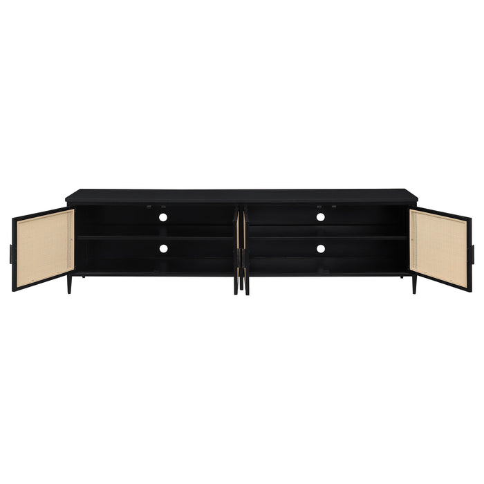Amherst 4-door 78-inch Metal TV Stand Media Console Black - Imperial Furniture (Las Vegas, NV) - Multi Location