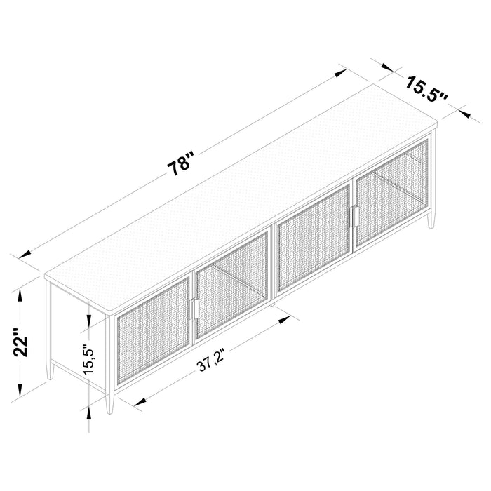 Amherst 4-door 78-inch Metal TV Stand Media Console Black - Imperial Furniture (Las Vegas, NV) - Multi Location