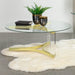 Janessa Round Glass Top Coffee Table With Acrylic Legs Clear and Matte Brass - Imperial Furniture (Las Vegas, NV) - Multi Location
