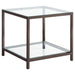 Trini End Table with Glass Shelf Black Nickel - Imperial Furniture (Las Vegas, NV) - Multi Location