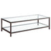 Trini Coffee Table with Glass Shelf Black Nickel - Imperial Furniture (Las Vegas, NV) - Multi Location