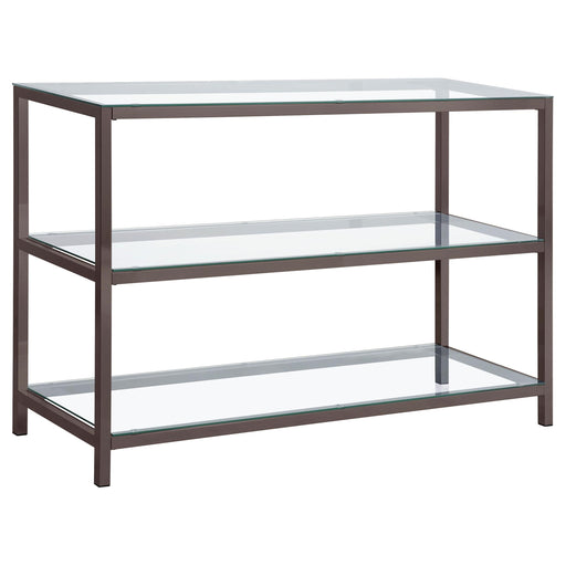 Trini Sofa Table with Glass Shelf Black Nickel - Imperial Furniture (Las Vegas, NV) - Multi Location