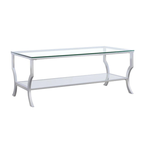 Saide Rectangular Coffee Table with Mirrored Shelf Chrome - Imperial Furniture (Las Vegas, NV) - Multi Location