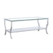 Saide Rectangular Coffee Table with Mirrored Shelf Chrome - Imperial Furniture (Las Vegas, NV) - Multi Location