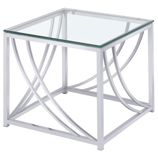 Lille Glass Top Square End Table Accents Chrome - Imperial Furniture (Las Vegas, NV) - Multi Location