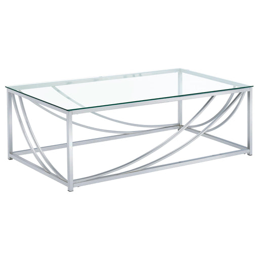 Lille Glass Top Rectangular Coffee Table Accents Chrome - Imperial Furniture (Las Vegas, NV) - Multi Location