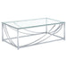 Lille Glass Top Rectangular Coffee Table Accents Chrome - Imperial Furniture (Las Vegas, NV) - Multi Location