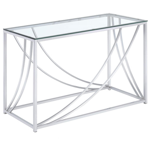 Lille Glass Top Rectangular Sofa Table Accents Chrome - Imperial Furniture (Las Vegas, NV) - Multi Location