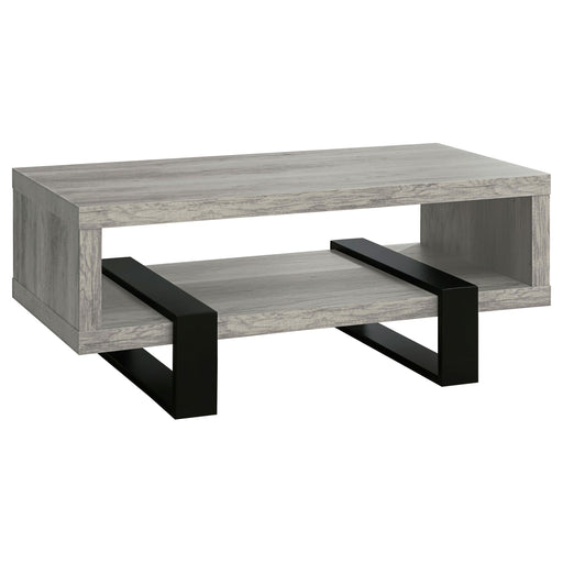 Dinard Coffee Table with Shelf Grey Driftwood - Imperial Furniture (Las Vegas, NV) - Multi Location