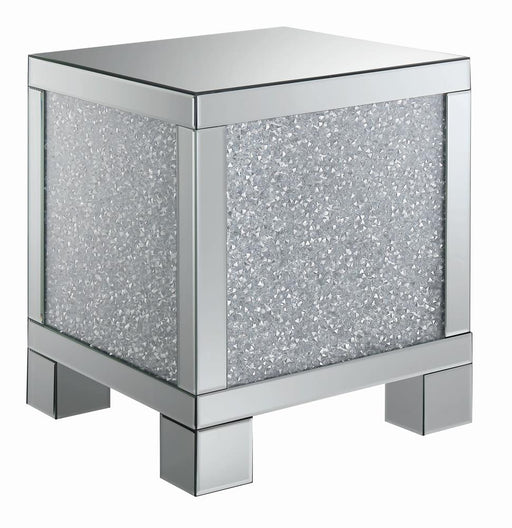 Gillian Square End Table Silver and Clear Mirror - Imperial Furniture (Las Vegas, NV) - Multi Location
