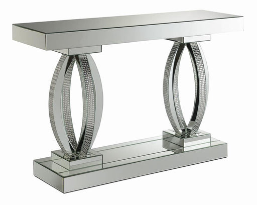 Amalia Rectangular Sofa Table with Shelf Clear Mirror - Imperial Furniture (Las Vegas, NV) - Multi Location