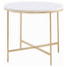 Ellison Round X-cross End Table White and Gold - Imperial Furniture (Las Vegas, NV) - Multi Location