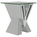 Taffeta V-shaped End Table with Glass Top Silver - Imperial Furniture (Las Vegas, NV) - Multi Location