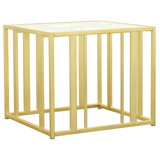 Adri Metal Frame End Table Matte Brass - Imperial Furniture (Las Vegas, NV) - Multi Location