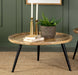 Zoe Round Coffee Table with Trio Legs Natural and Black - Imperial Furniture (Las Vegas, NV) - Multi Location