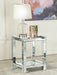 Valentina Square End Table with Glass Top Mirror - Imperial Furniture (Las Vegas, NV) - Multi Location