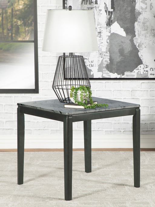 Mozzi Square End Table Faux Grey Marble and Black - Imperial Furniture (Las Vegas, NV) - Multi Location