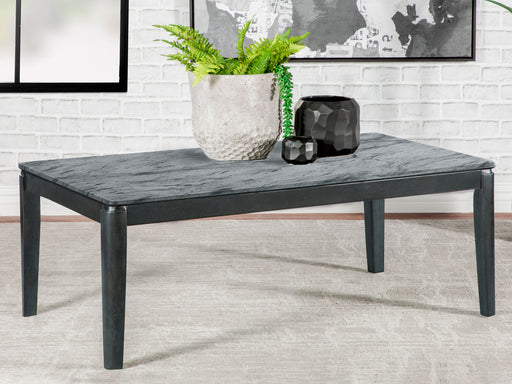 Mozzi Rectangular Coffee Table Faux Grey Marble and Black - Imperial Furniture (Las Vegas, NV) - Multi Location