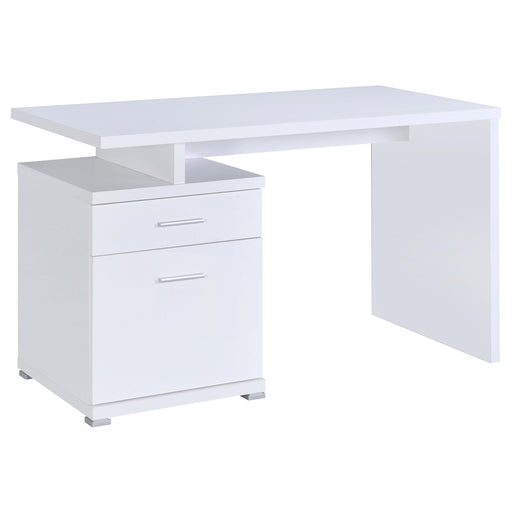 Irving 2-drawer Office Desk with Cabinet White - Imperial Furniture (Las Vegas, NV) - Multi Location