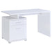 Irving 2-drawer Office Desk with Cabinet White - Imperial Furniture (Las Vegas, NV) - Multi Location
