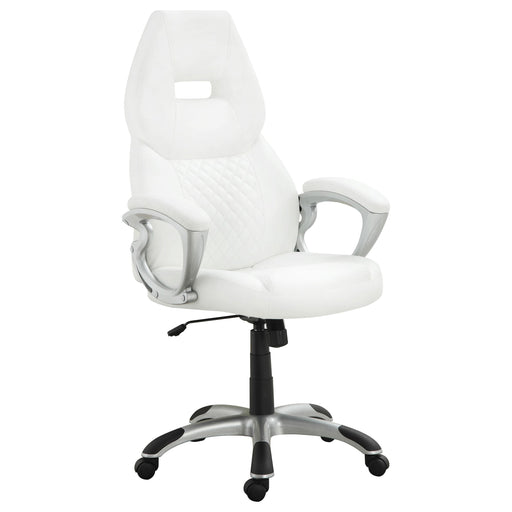 Bruce Adjustable Height Office Chair White and Silver - Imperial Furniture (Las Vegas, NV) - Multi Location