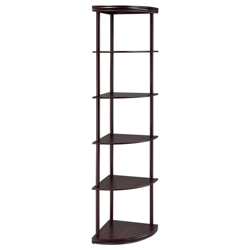 Bonwick 5-shelf Corner Bookshelf Cappuccino - Imperial Furniture (Las Vegas, NV) - Multi Location