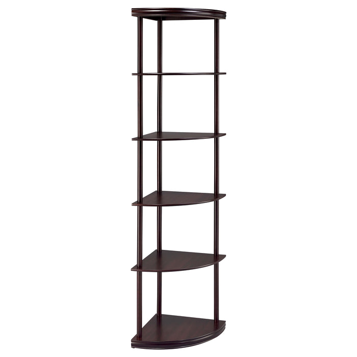 Bonwick 5-shelf Corner Bookshelf Cappuccino - Imperial Furniture (Las Vegas, NV) - Multi Location