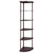 Bonwick 5-shelf Corner Bookshelf Cappuccino - Imperial Furniture (Las Vegas, NV) - Multi Location