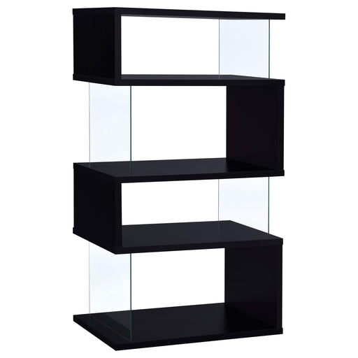 Emelle 4-tier Bookcase Black and Clear - Imperial Furniture (Las Vegas, NV) - Multi Location