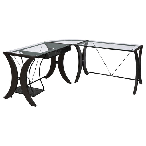 Monterey 3-piece L-shaped Computer Desk Set Cappuccino - Imperial Furniture (Las Vegas, NV) - Multi Location