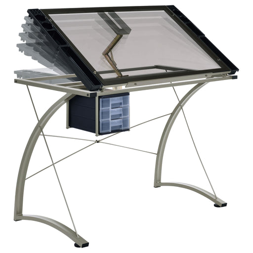 Melo 3-Drawer Drafting Desk Champagne - Imperial Furniture (Las Vegas, NV) - Multi Location
