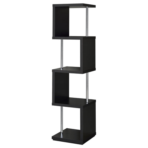 Baxter 4-shelf Bookcase Black and Chrome - Imperial Furniture (Las Vegas, NV) - Multi Location