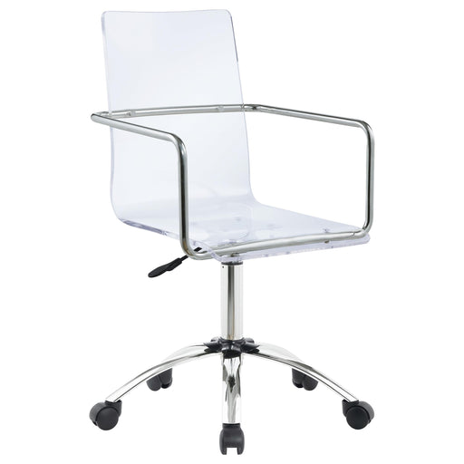 Amaturo Office Chair with Casters Clear and Chrome - Imperial Furniture (Las Vegas, NV) - Multi Location