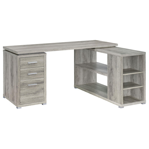 Yvette L-shape Office Desk Grey Driftwood - Imperial Furniture (Las Vegas, NV) - Multi Location