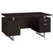 Lawtey Rectangular Storage Office Desk Cappuccino - Imperial Furniture (Las Vegas, NV) - Multi Location
