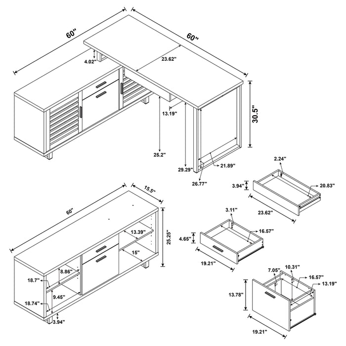 Maddox L-Shape Desk - Imperial Furniture (Las Vegas, NV) - Multi Location