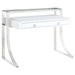 Gemma 2-drawer Writing Desk Glossy White and Chrome - Imperial Furniture (Las Vegas, NV) - Multi Location