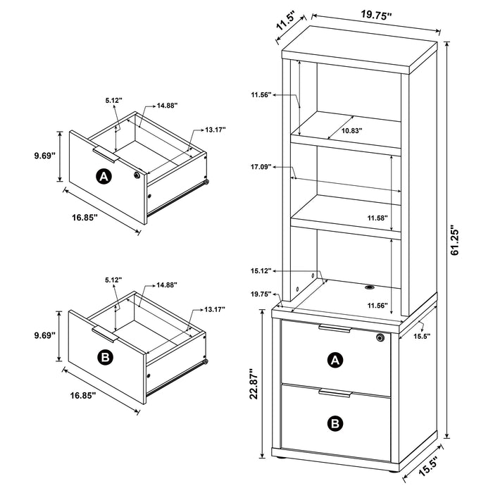 Westpark Bookcases - Imperial Furniture (Las Vegas, NV) - Multi Location