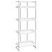 Ember 4-shelf Bookcase White High Gloss and Chrome - Imperial Furniture (Las Vegas, NV) - Multi Location