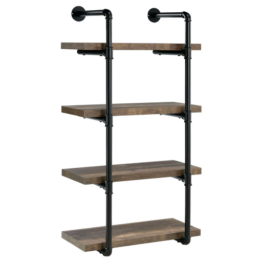Elmcrest 24-inch Wall Shelf Black and Rustic Oak - Imperial Furniture (Las Vegas, NV) - Multi Location
