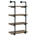 Elmcrest 24-inch Wall Shelf Black and Rustic Oak - Imperial Furniture (Las Vegas, NV) - Multi Location