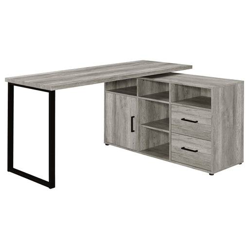 Hertford L-shape Office Desk with Storage Grey Driftwood - Imperial Furniture (Las Vegas, NV) - Multi Location